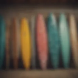 Detailed view of various surfboard designs showcasing innovation