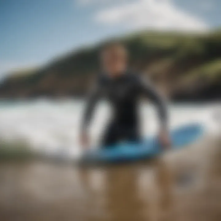 An array of bodyboarding equipment including boards, fins, and wetsuits.