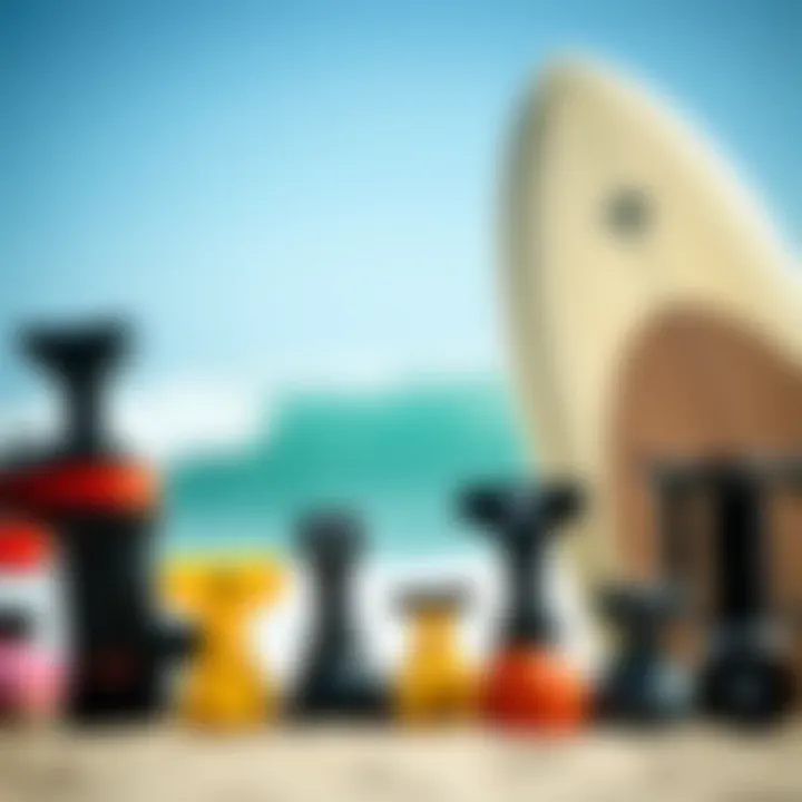 Different types of surf adapters displayed together