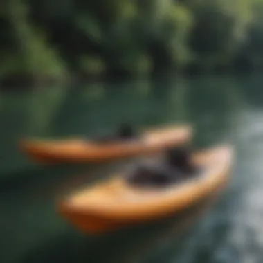 Comparison of traditional kayaks and foldable kayaks on water