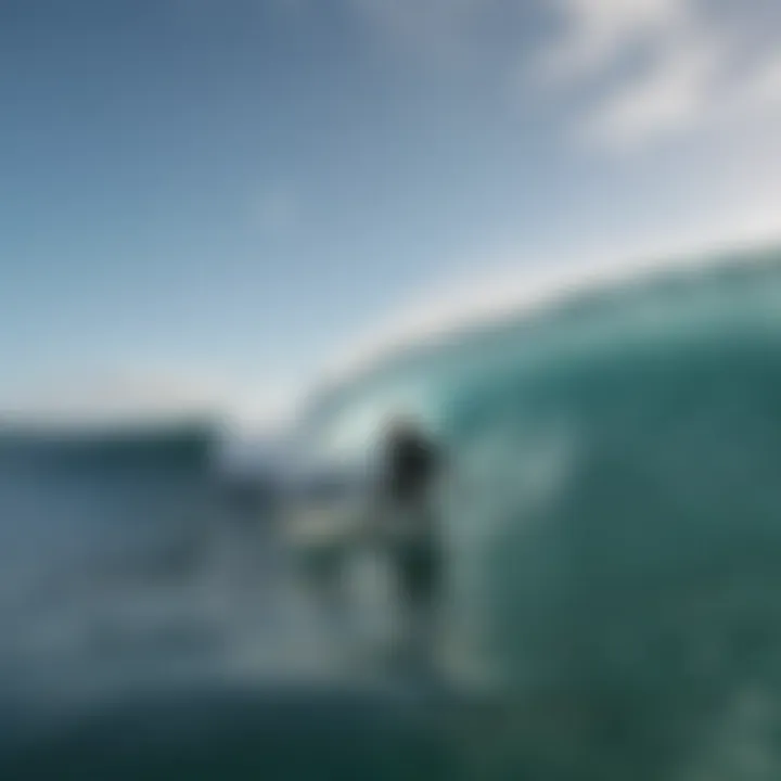 A surfer enjoying a wave with ocean wildlife nearby