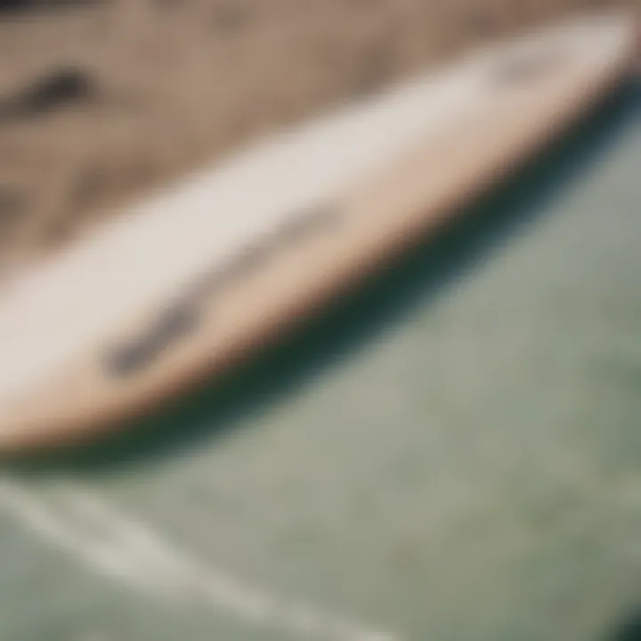 Close-up of essential features on a surfboard for beginners