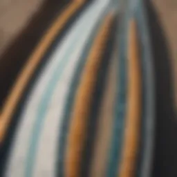 Close-up view of a catch surf fin box illustrating its intricate design features.