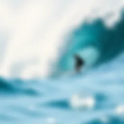 Surfer poised on the brink of a majestic wave