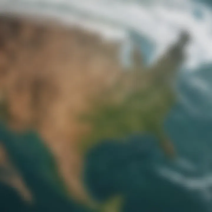 Illustration of wind patterns across the United States