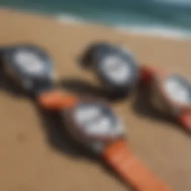 A collection of various tide indicator watch models