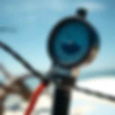 An anemometer measuring wind speed