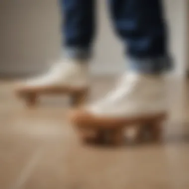 Display of various gum-soled skate shoes