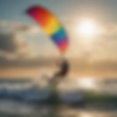 A vibrant kite soaring through the ocean breeze