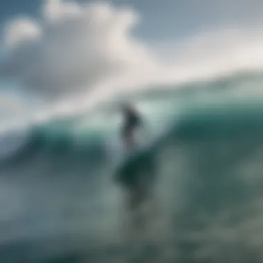 Surf enthusiast riding a wave on a Wavestorm