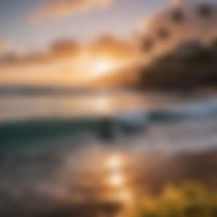 A stunning sunset view over the surf spots in Lahaina, highlighting the cultural significance of the area.