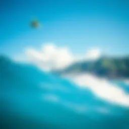 A wind surfer gliding over Oahu's azure waves